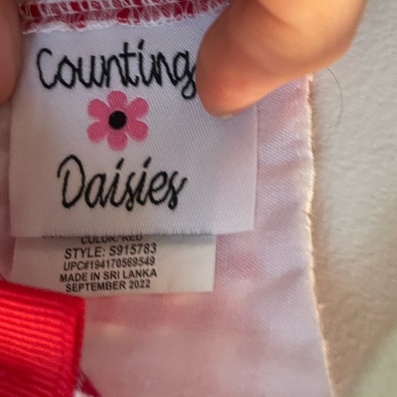 Counting Daisies, girl 6, adorable red white gingham sleeveless strawberry dress - Picture 2 of 7